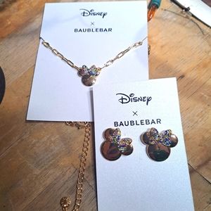 NEW IN BOX BAUBLEBAR MINNIE MOUSE NECKLACE AND EARRINGS